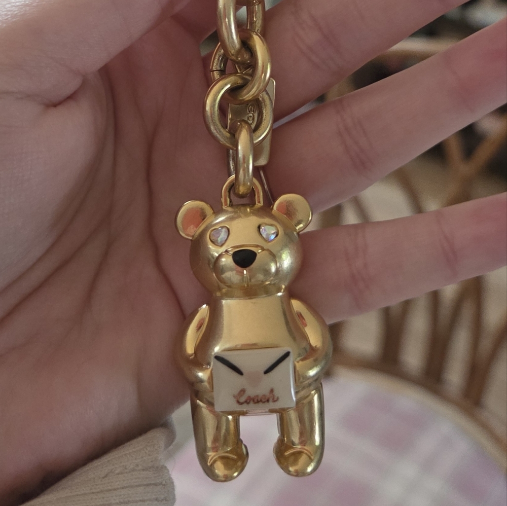 coach valentines bear bag charm